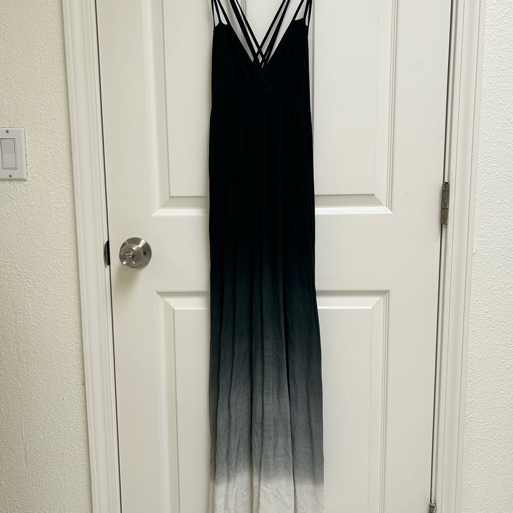 Black and White Ombre Maxi Dress